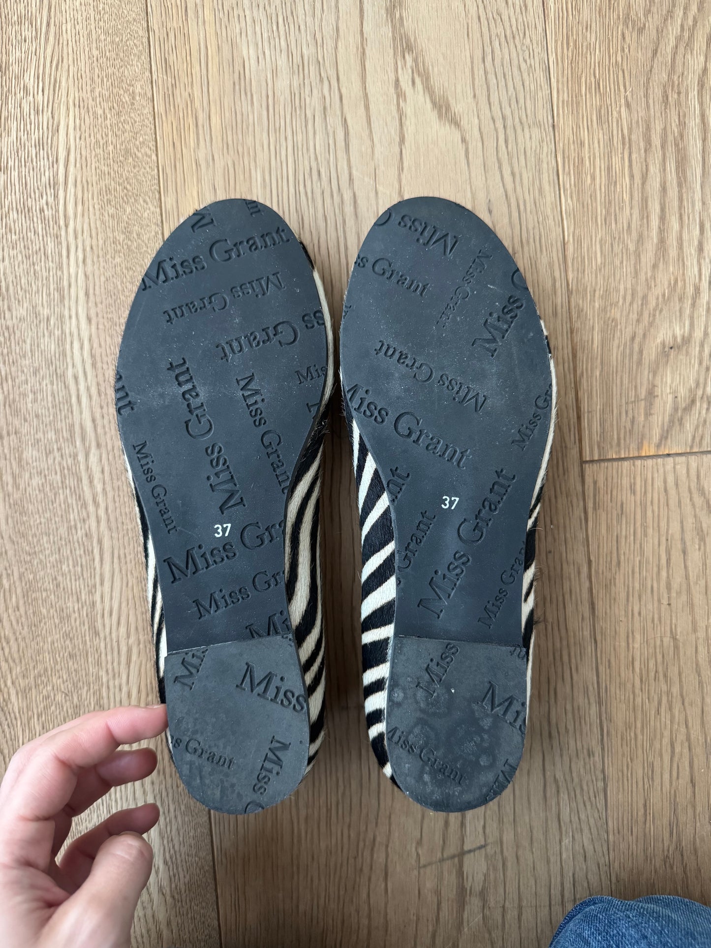 Ballerine in Cavallino e Pelle con Motivo Zebra