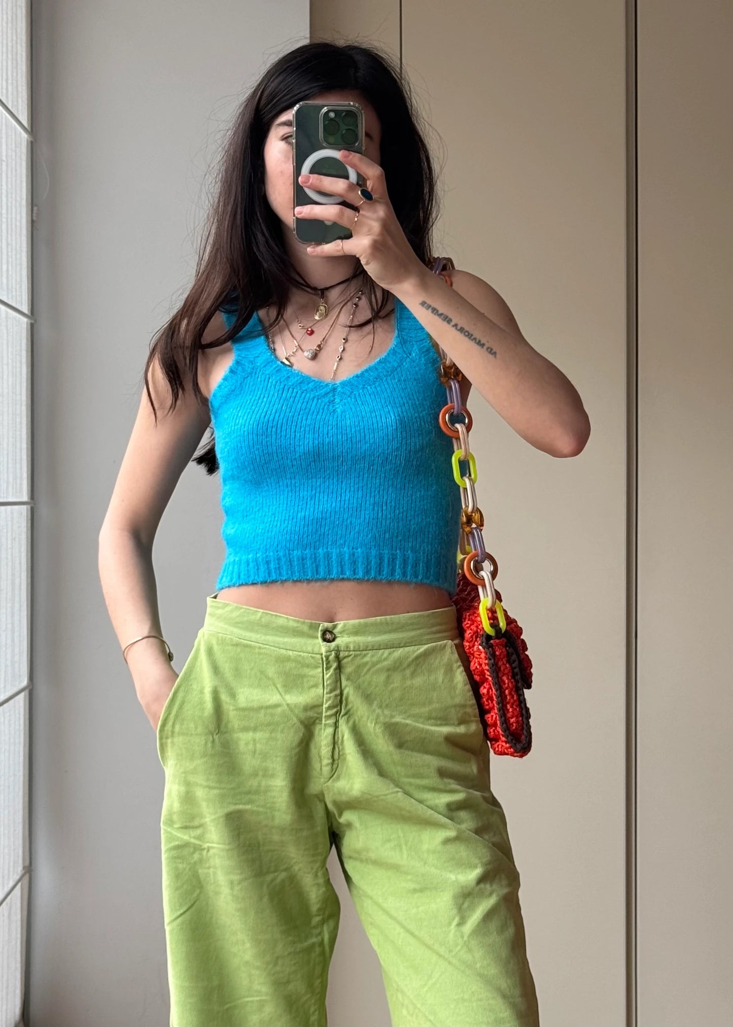 Top Azzurro in tessuto Morbido