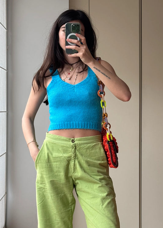 Top Azzurro in tessuto Morbido