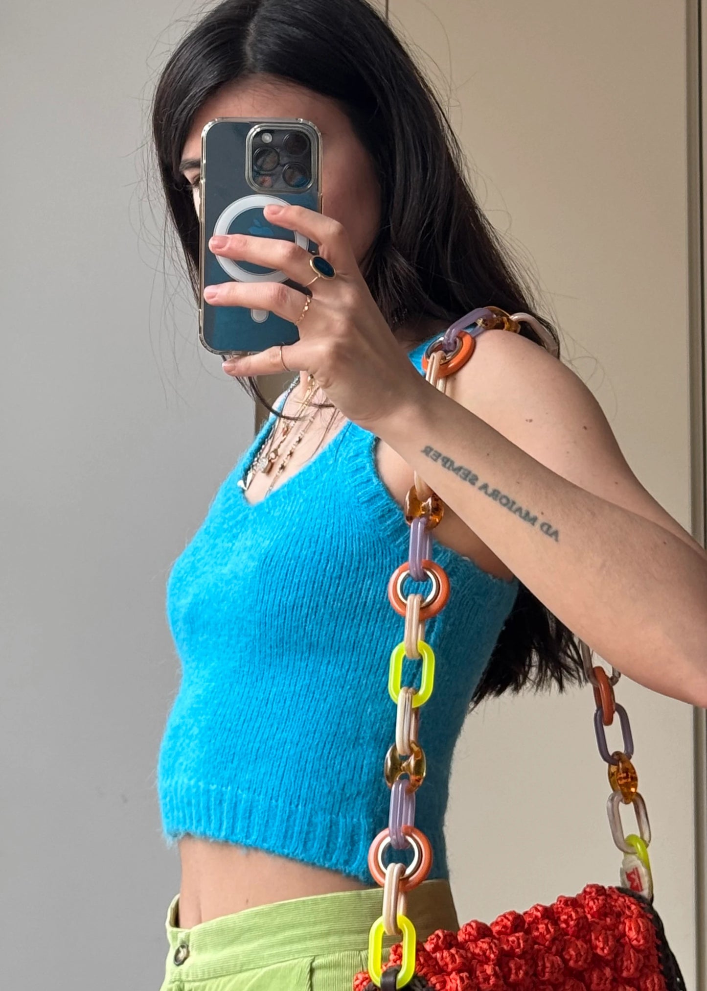 Top Azzurro in tessuto Morbido