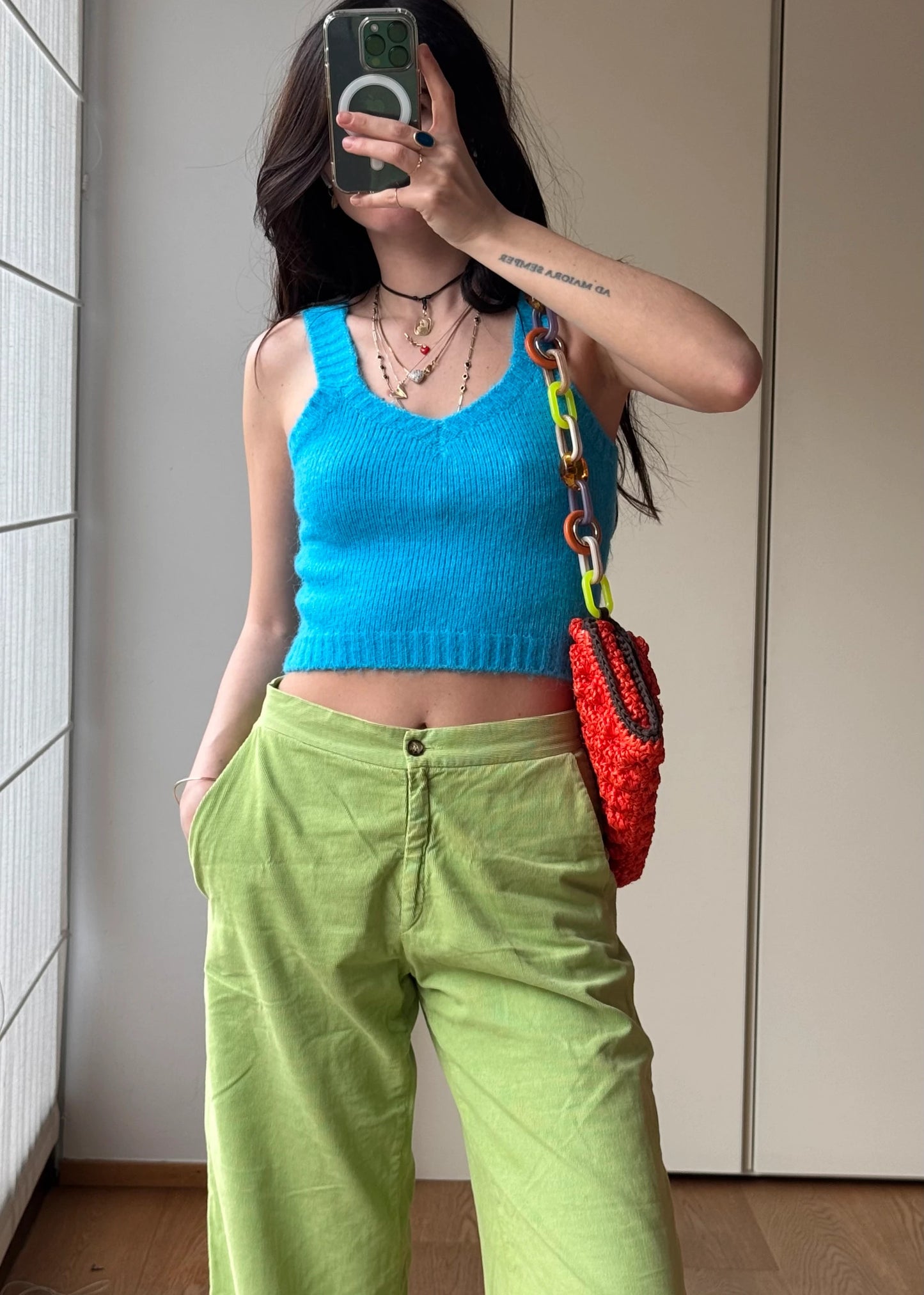 Top Azzurro in tessuto Morbido